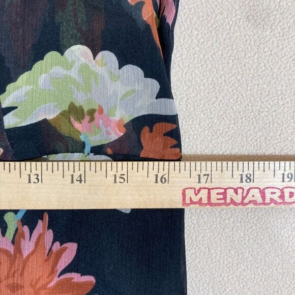 Floral‎ Dress Sz 6 Black Dark Romantic Semi Sheer Layered Ruffle Whimsical Fairy - Picture 5 of 7